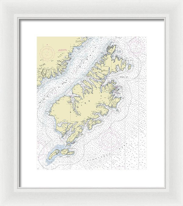 Kodiak Alaska Nautical Chart - Framed Print