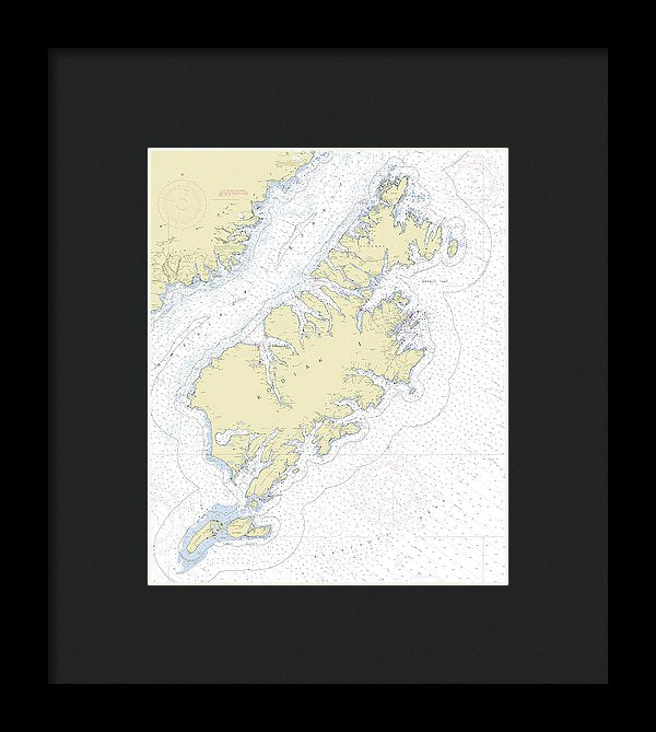 Kodiak Alaska Nautical Chart - Framed Print