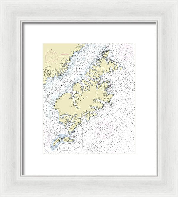 Kodiak Alaska Nautical Chart - Framed Print