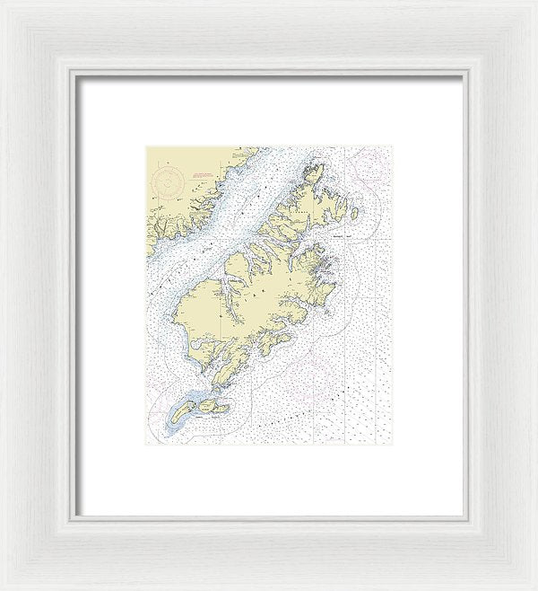 Kodiak Alaska Nautical Chart - Framed Print