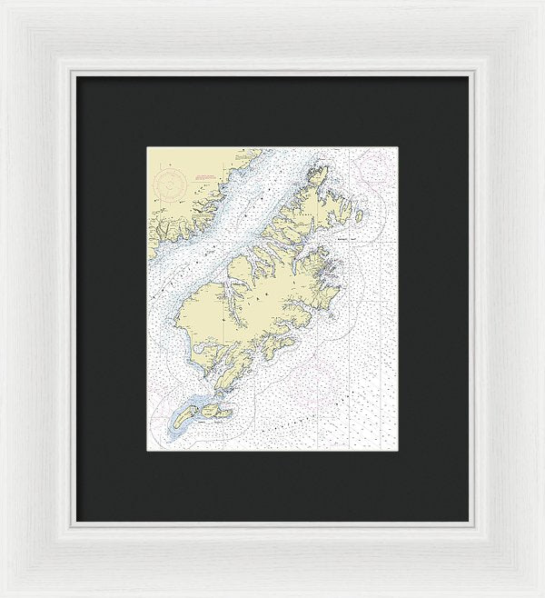 Kodiak Alaska Nautical Chart - Framed Print