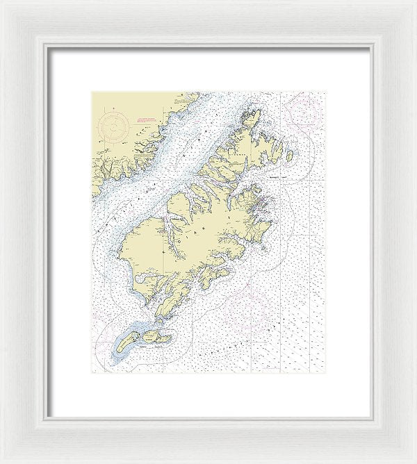 Kodiak Alaska Nautical Chart - Framed Print