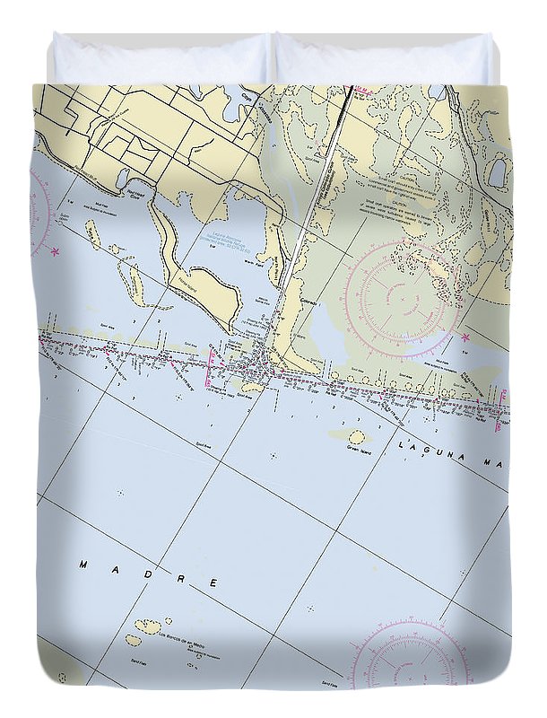 Laguna Madre Texas Nautical Chart - Duvet Cover