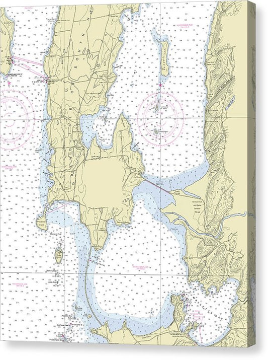 Lake Champlain Grand Isle Nautical Chart Canvas Print