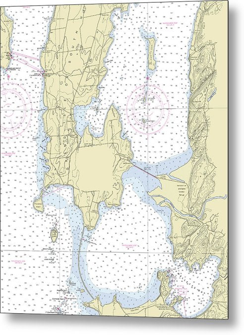 A beuatiful Metal Print of the Lake Champlain Grand Isle Nautical Chart - Metal Print by SeaKoast.  100% Guarenteed!