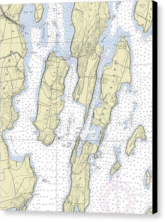 Lake Champlain Hero Island Nautical Chart - Canvas Print
