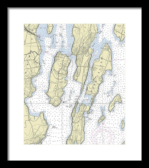 Lake Champlain Hero Island Nautical Chart - Framed Print