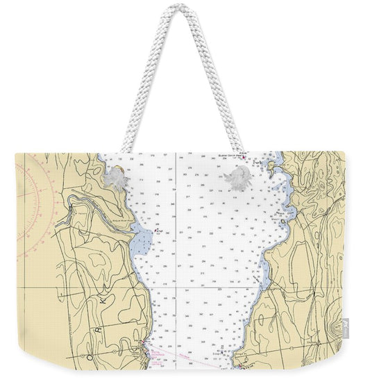 Lake Champlain-lake Champlain  Nautical Chart - Weekender Tote Bag