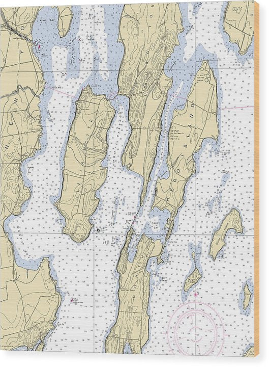 Lake Champlain -Lake Champlain  Nautical Chart _V4 Wood Print