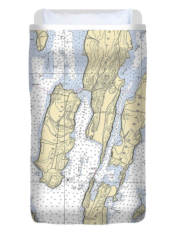 Lake Champlain -lake Champlain  Nautical Chart _v4 - Duvet Cover