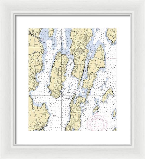 Lake Champlain -lake Champlain  Nautical Chart _v4 - Framed Print