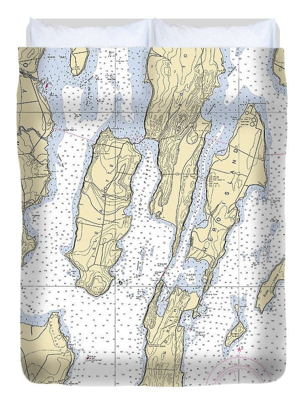 Lake Champlain -lake Champlain  Nautical Chart _v4 - Duvet Cover