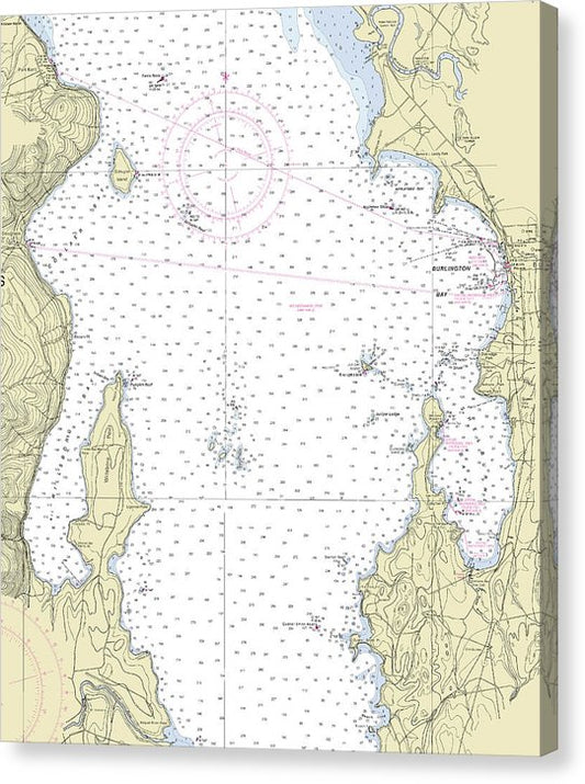 Lake Champlain Nautical Chart Canvas Print