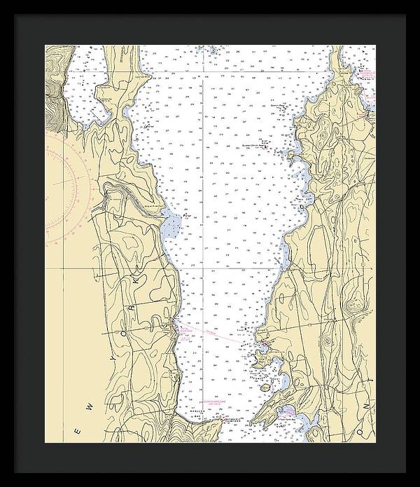 Lake Champlain Split Rock Point-lake Champlain  Nautical Chart - Framed Print
