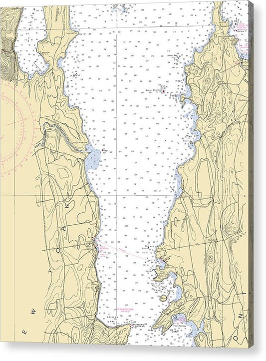 Lake Champlain Split Rock Point-Lake Champlain  Nautical Chart  Acrylic Print
