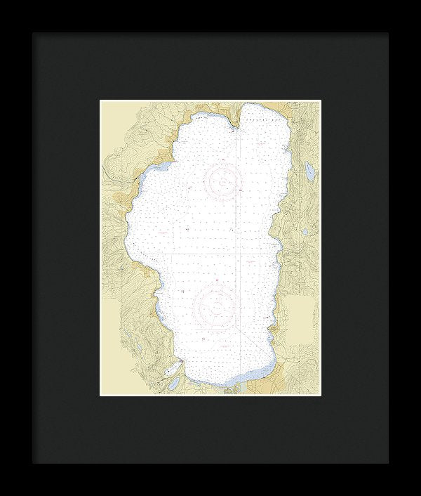 Lake Tahoe California Nautical Chart - Framed Print