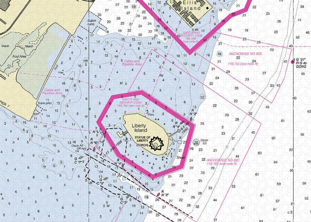 Liberty Island New York Nautical Chart - Puzzle