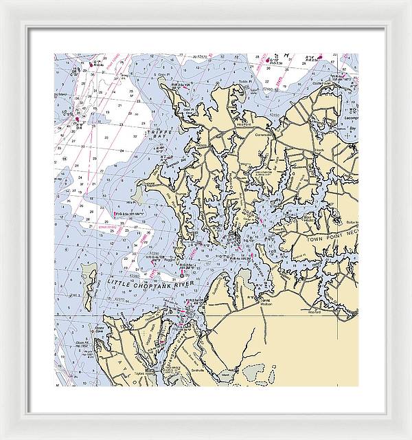 Little Choptank River-maryland Nautical Chart - Framed Print