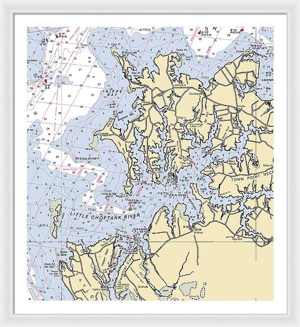 Little Choptank River-maryland Nautical Chart - Framed Print