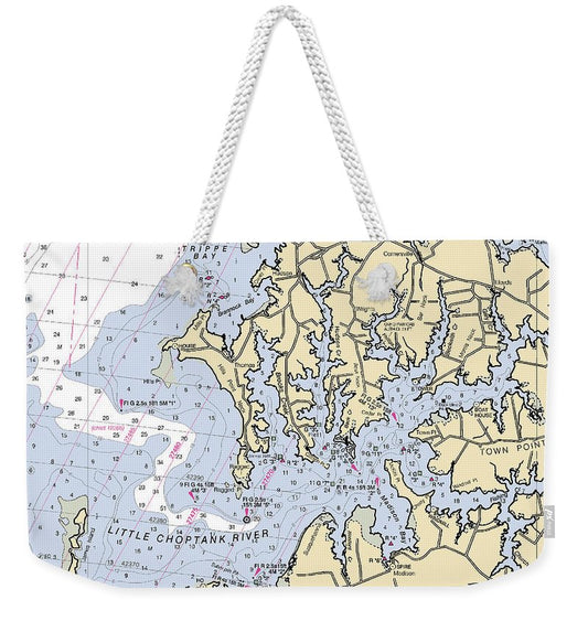 Little Choptank River-maryland Nautical Chart - Weekender Tote Bag