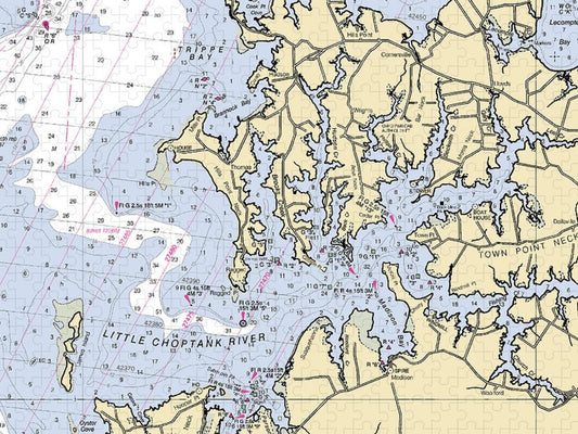 Little Choptank River Maryland Nautical Chart Puzzle