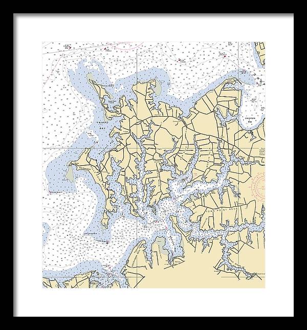 Little Choptank River -maryland Nautical Chart _v2 - Framed Print