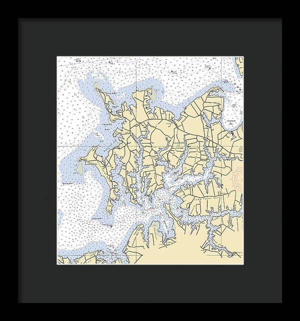 Little Choptank River -maryland Nautical Chart _v2 - Framed Print