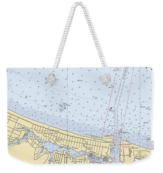 Little Creek-virginia Nautical Chart - Weekender Tote Bag