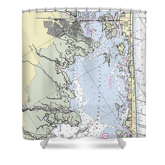 Little Egg Harbor New Jersey Nautical Chart Shower Curtain