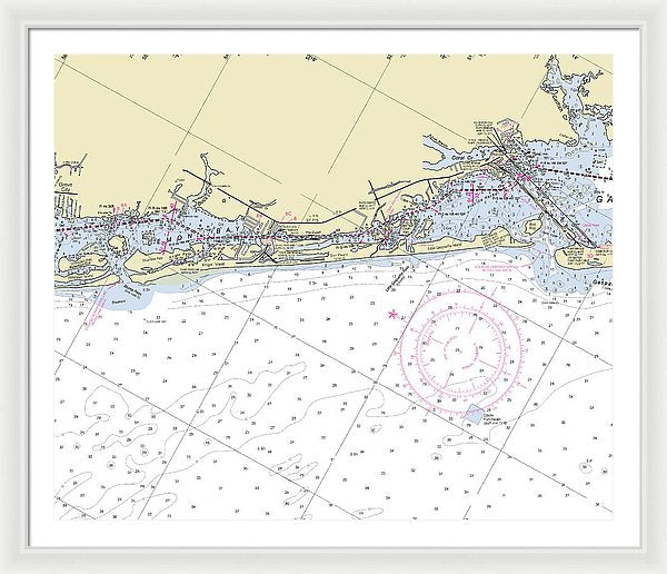 Little Gasparilla Island Florida Nautical Chart - Framed Print