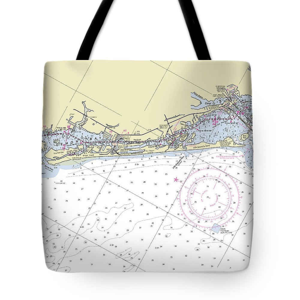 Little Gasparilla Island Florida Nautical Chart - Tote Bag