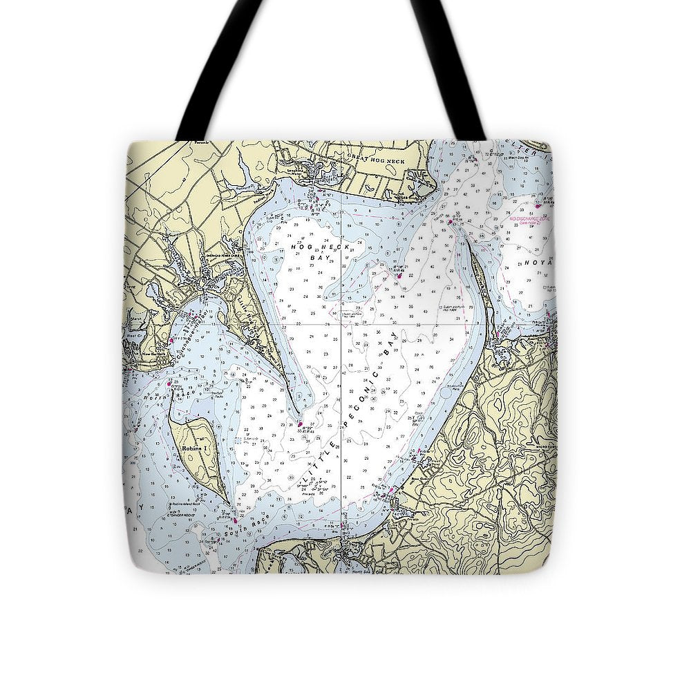 Little Peconic Bay New York Nautical Chart - Tote Bag