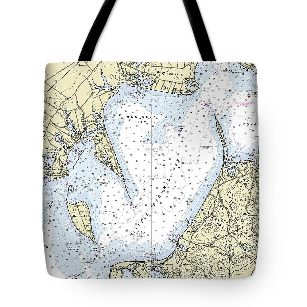 Little Peconic Bay New York Nautical Chart - Tote Bag