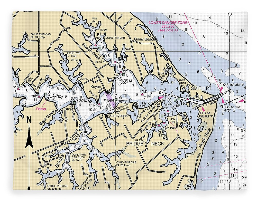 Little Wicomico River-virginia Nautical Chart - Blanket