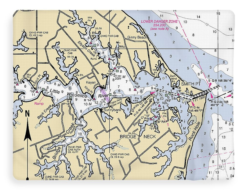 Little Wicomico River-virginia Nautical Chart - Blanket