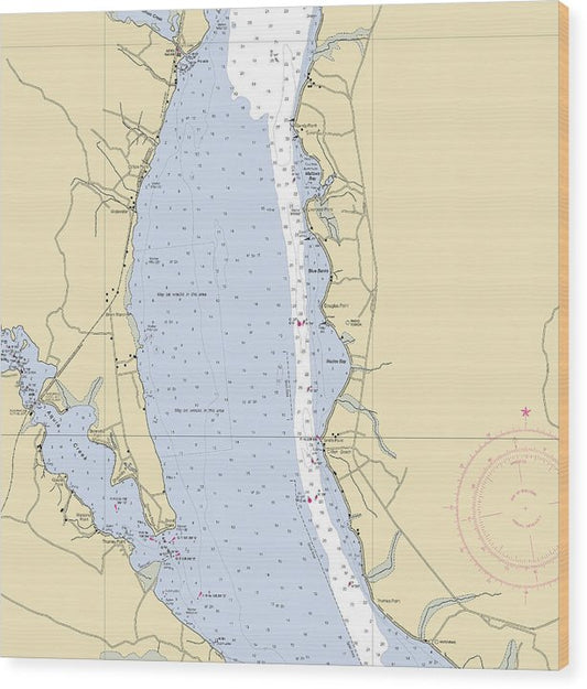 Liverpool Point-Maryland Nautical Chart Wood Print