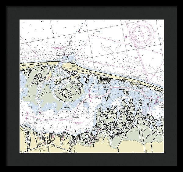 Long Beach Barnegat Light New Jersey Nautical Chart - Framed Print