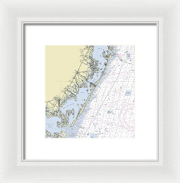 Long Beach Island New Jersey Nautical Chart - Framed Print