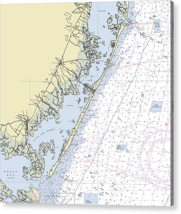 Long Beach Island New Jersey Nautical Chart  Acrylic Print