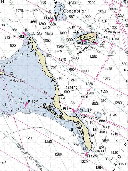 Long Island Bahamas Nautical Chart Puzzle