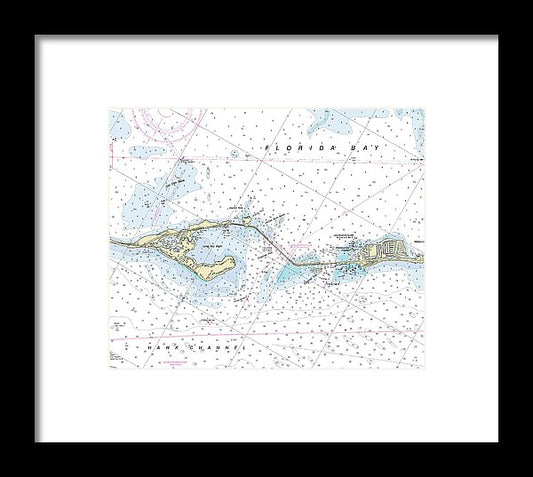 Long Key Florida Nautical Chart - Framed Print