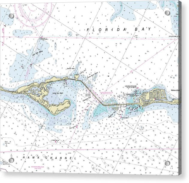 Long Key Florida Nautical Chart - Acrylic Print