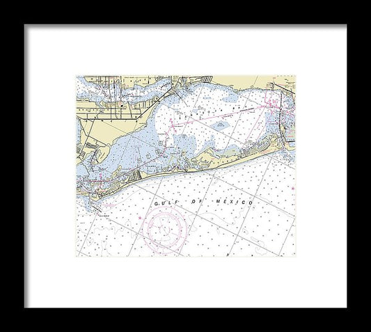 Longboat Key Florida Nautical Chart - Framed Print