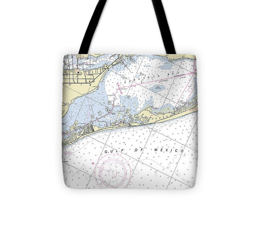 Longboat Key Florida Nautical Chart Tote Bag