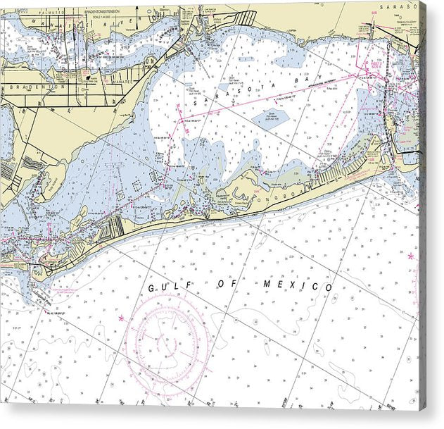 Longboat Key Florida Nautical Chart  Acrylic Print