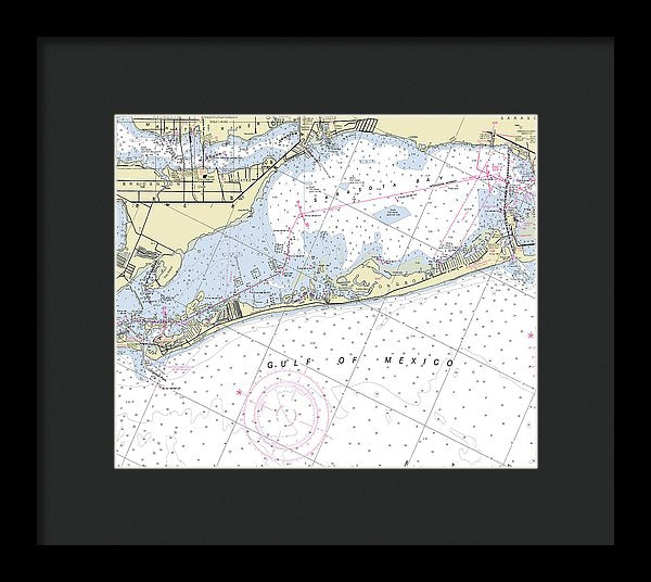 Longboat Key Florida Nautical Chart - Framed Print