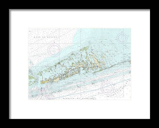 Lower Florida Keys Nautical Chart-Big Pine Key to Key West - Framed Print