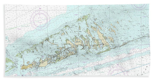 Lower Florida Keys Nautical Chart-Big Pine Key to Key West - Beach Towel