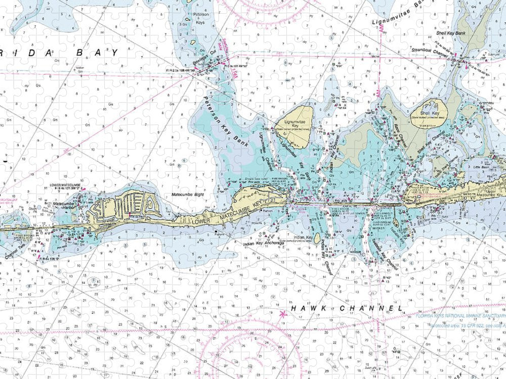 Lower Matecumbe Key Florida Nautical Chart Puzzle