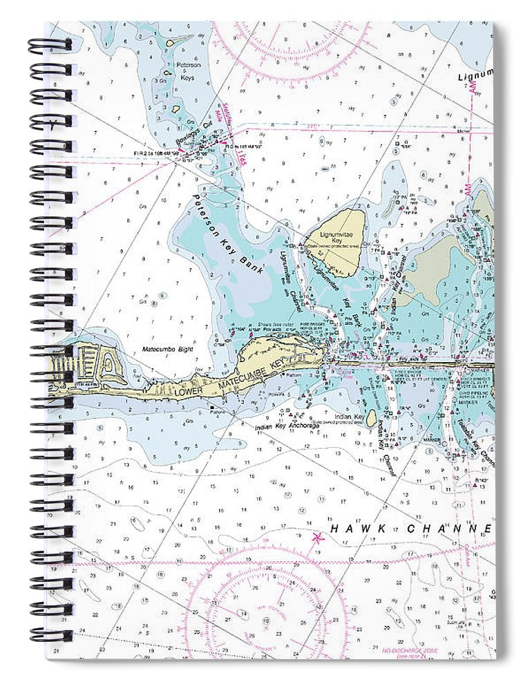 Lower Matecumbe Key Florida Nautical Chart Spiral Notebook
